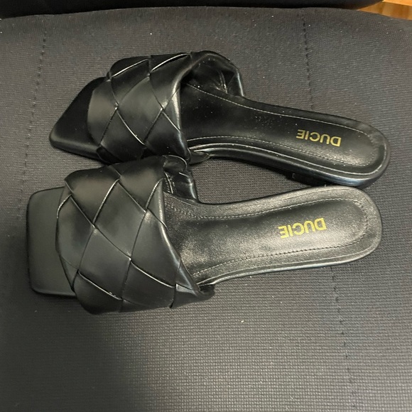 Dixie black sandals sz 8 - Picture 2 of 3